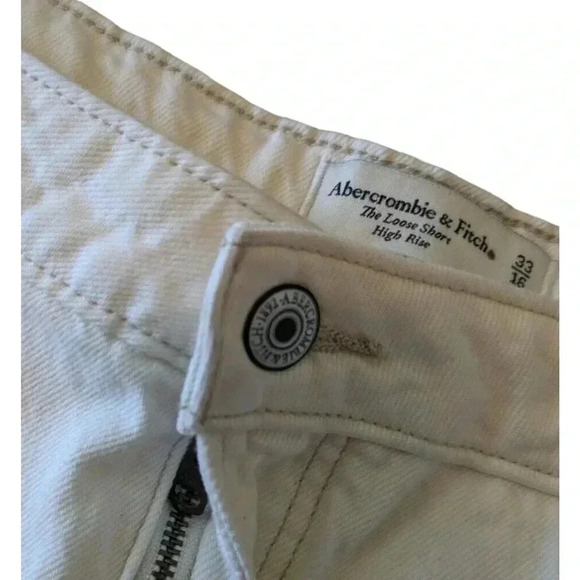 Abercrombie & Fitch Curve Love Off White The Loose Short New Sz 33 High Rise 16 - Picture 6 of 6